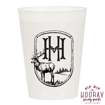 Nouveau Monogram Frosted Cups