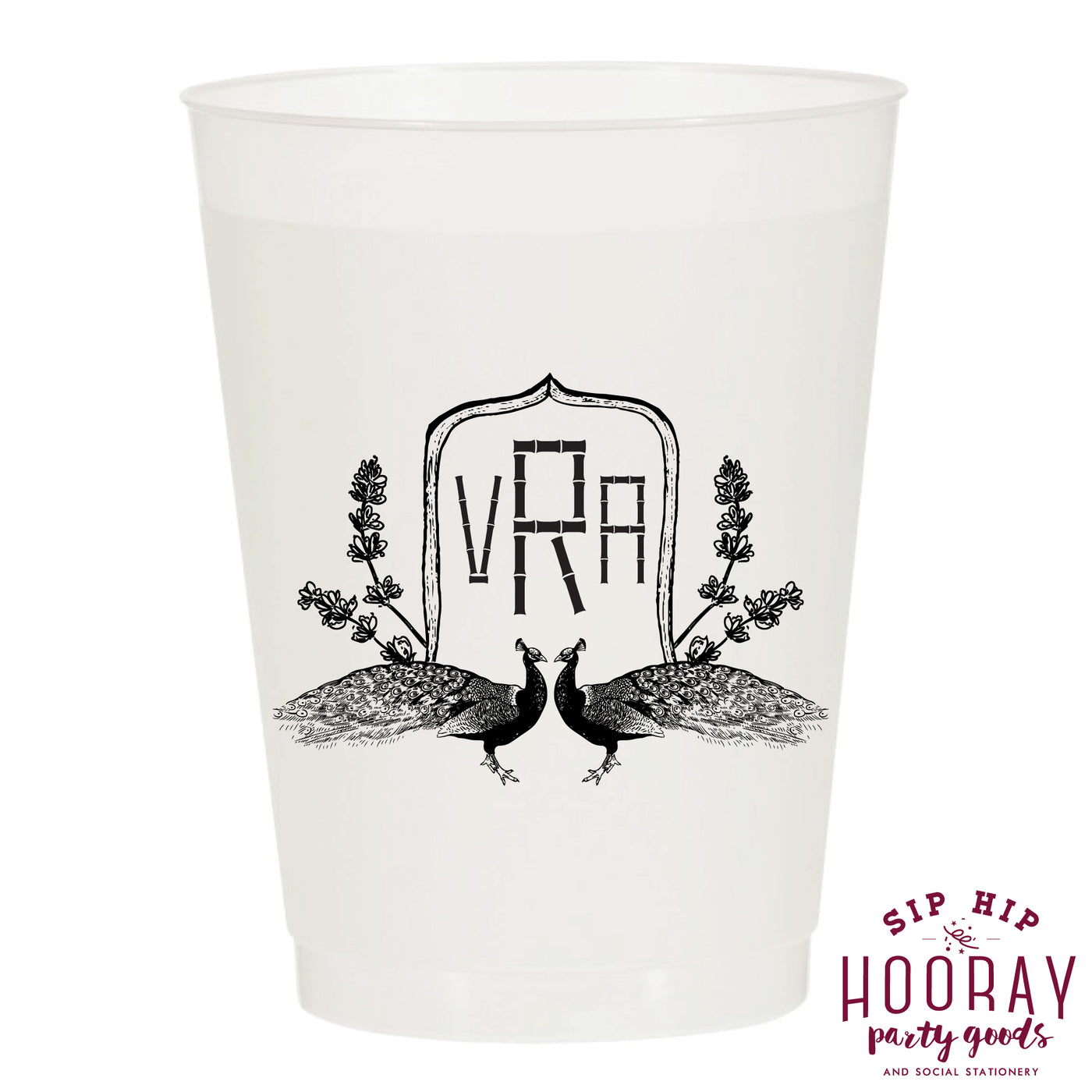 Nouveau Monogram Frosted Cups