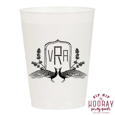 Nouveau Monogram Frosted Cups