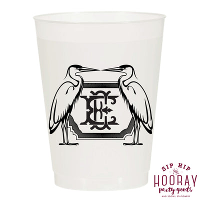 Nouveau Monogram Frosted Cups