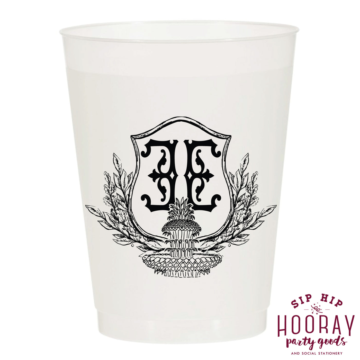 Nouveau Monogram Frosted Cups