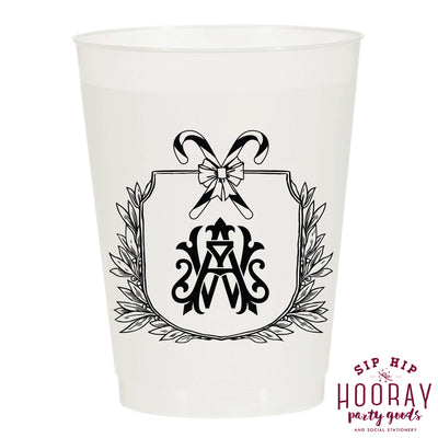 Nouveau Monogram Frosted Cups