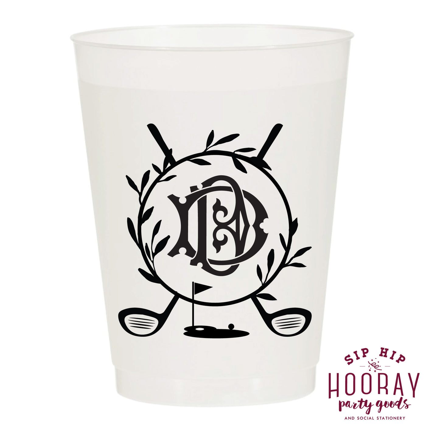 Nouveau Monogram Frosted Cups