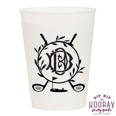 Nouveau Monogram Frosted Cups