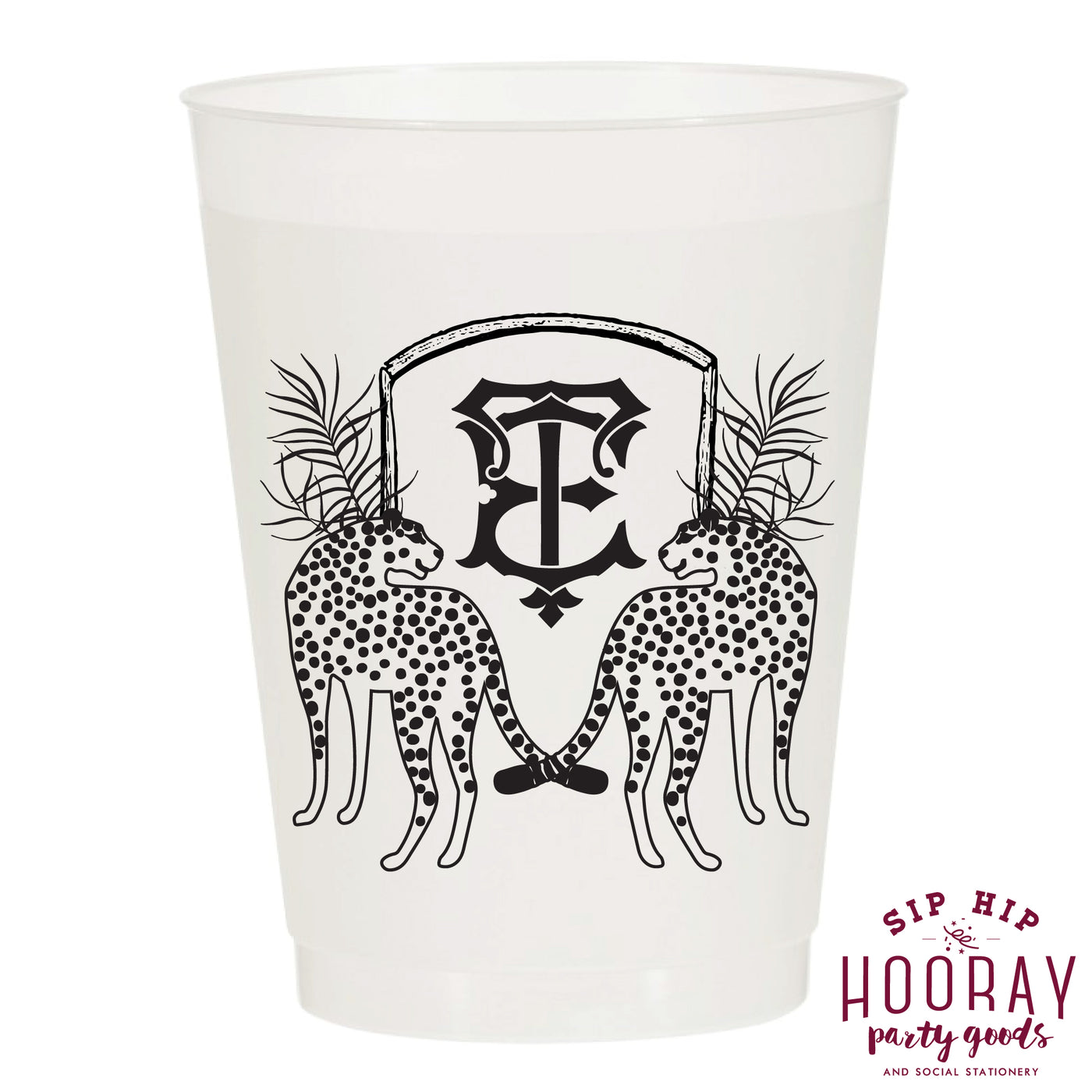 Nouveau Monogram Frosted Cups