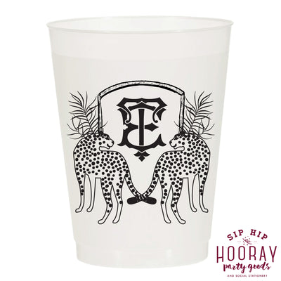 Nouveau Monogram Frosted Cups