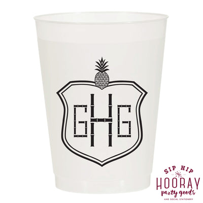 Nouveau Monogram Frosted Cups