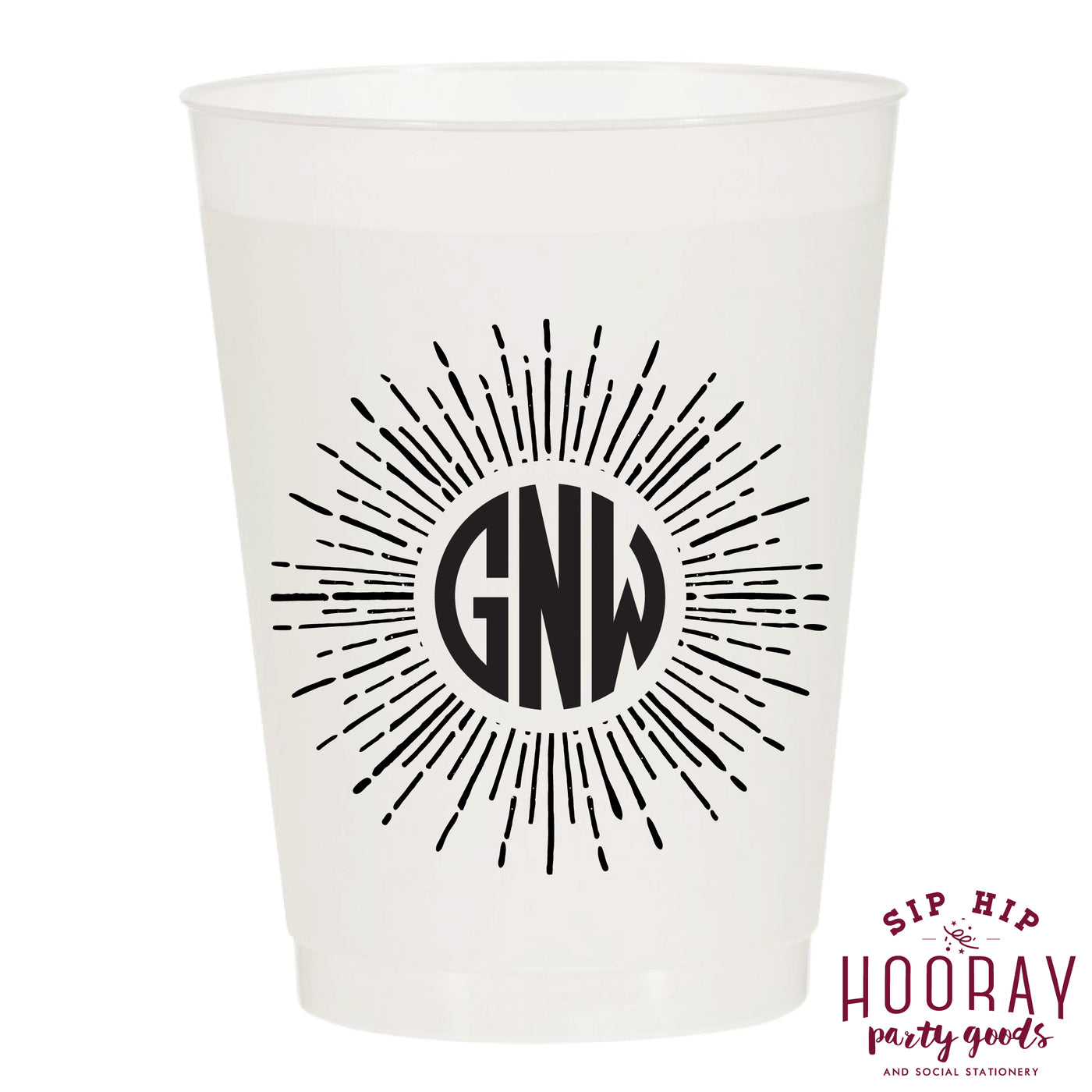 Nouveau Monogram Frosted Cups