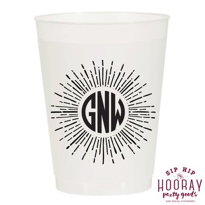 Nouveau Monogram Frosted Cups