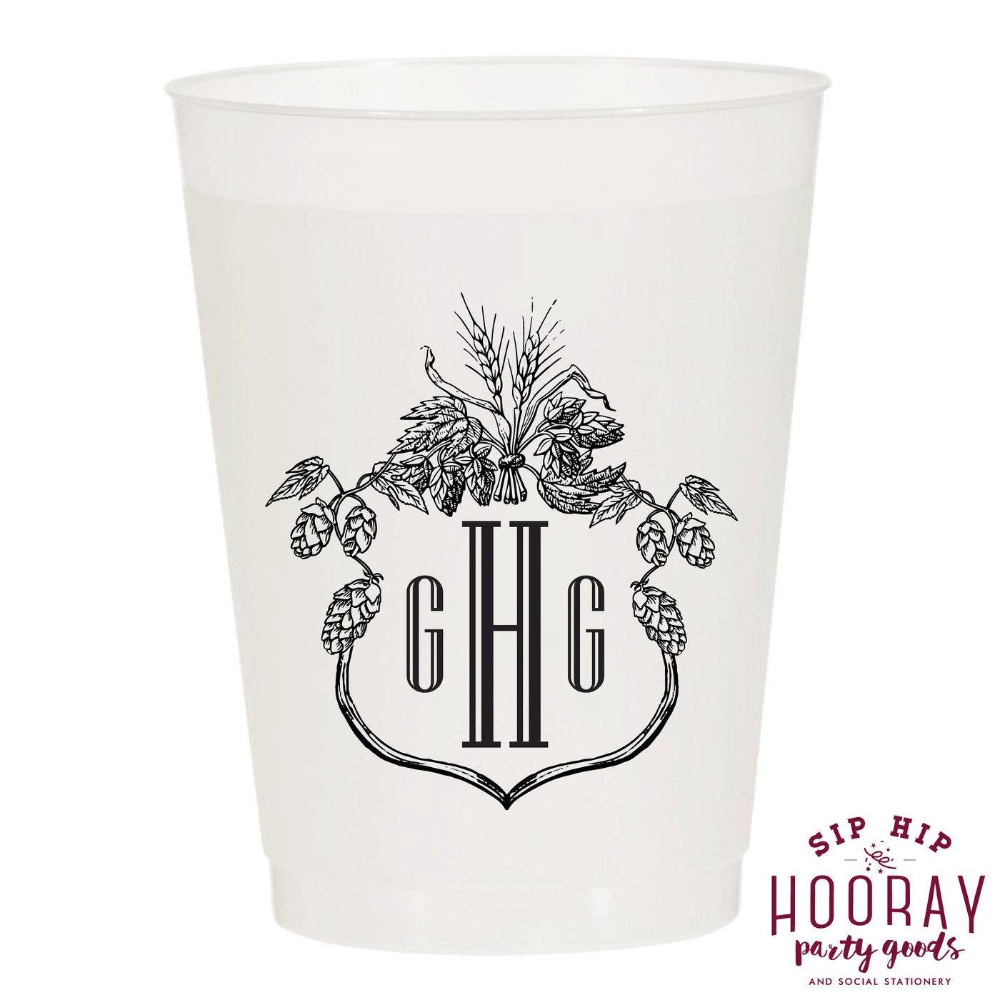Nouveau Monogram Frosted Cups