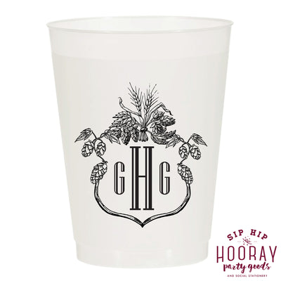 Nouveau Monogram Frosted Cups