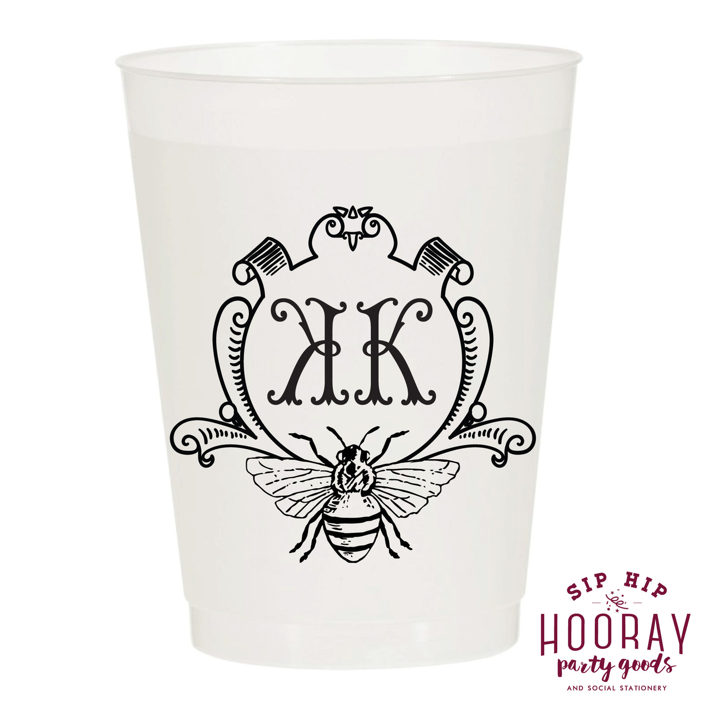 Nouveau Monogram Frosted Cups