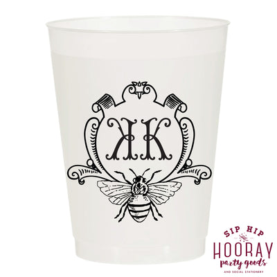 Nouveau Monogram Frosted Cups