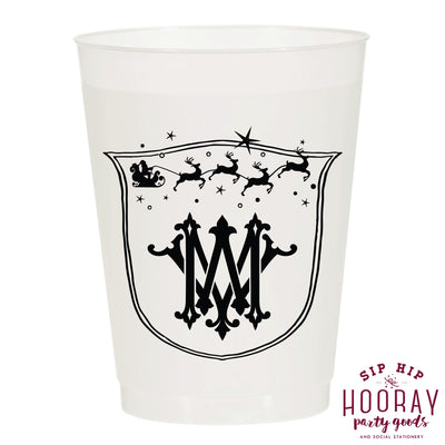Nouveau Monogram Frosted Cups