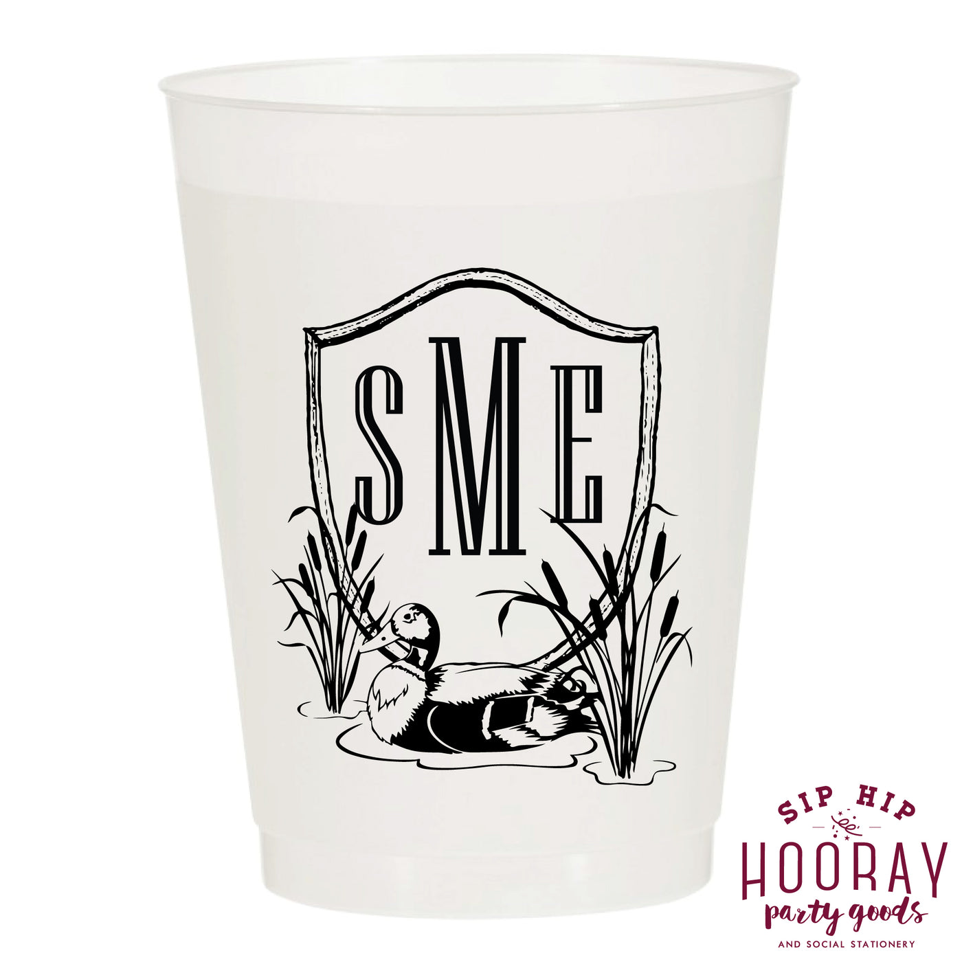 Nouveau Monogram Frosted Cups