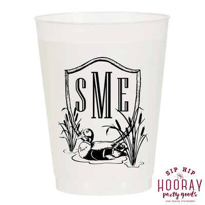 Nouveau Monogram Frosted Cups