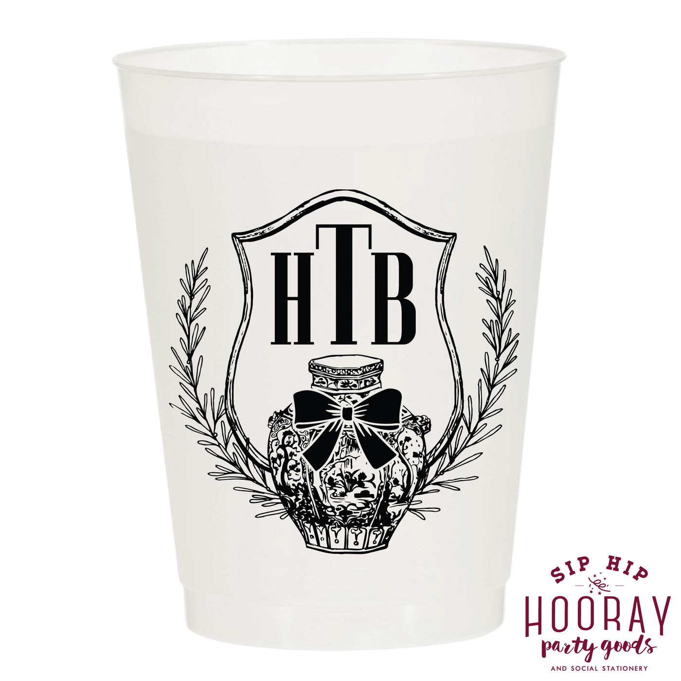Nouveau Monogram Frosted Cups