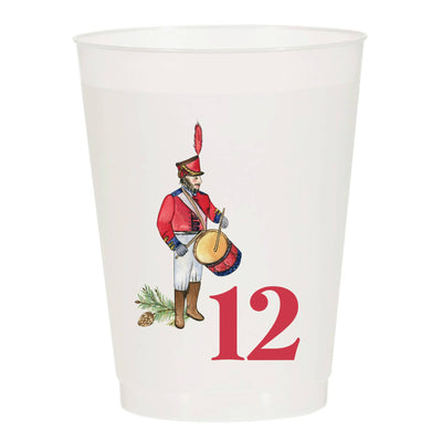 NEW! 12 Days of Christmas Frosted Cups / 12 Cups - Christmas