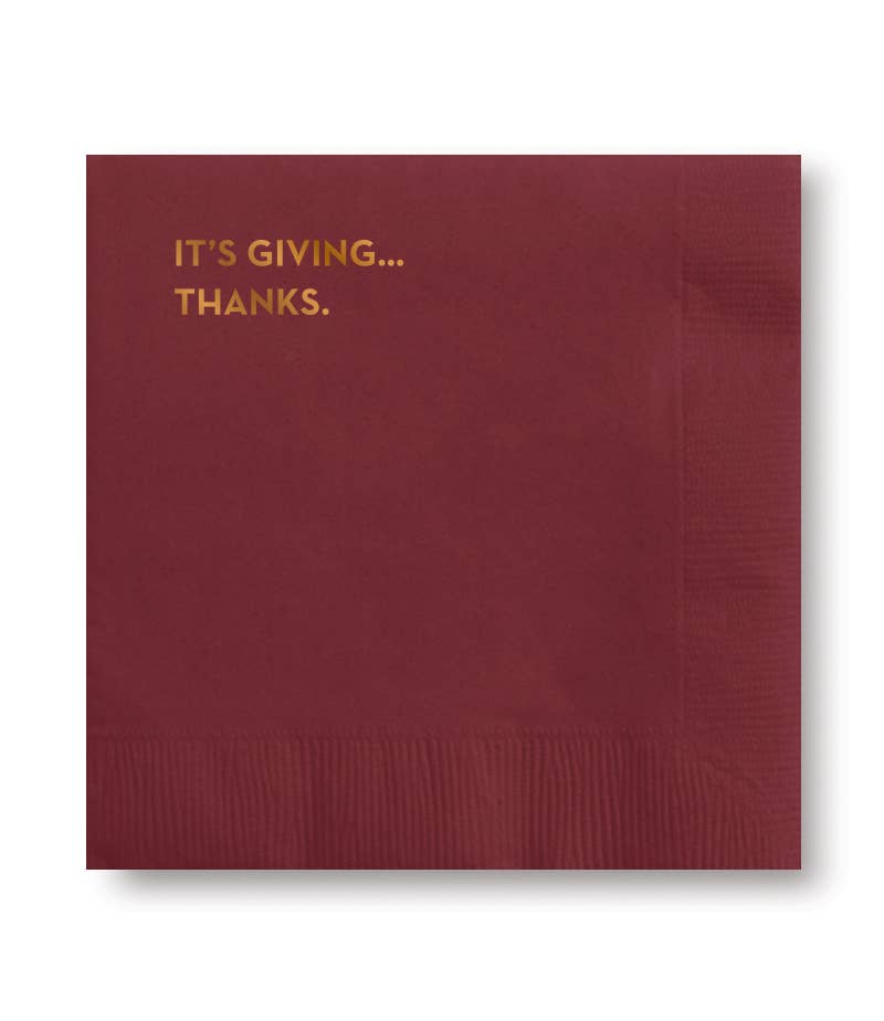 Giving Thanksgiving Napkins (Burgundy w/ Copper Foil)