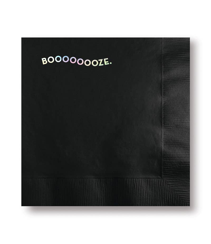 Boooooooze Halloween Napkins (Black w/ holo foil)