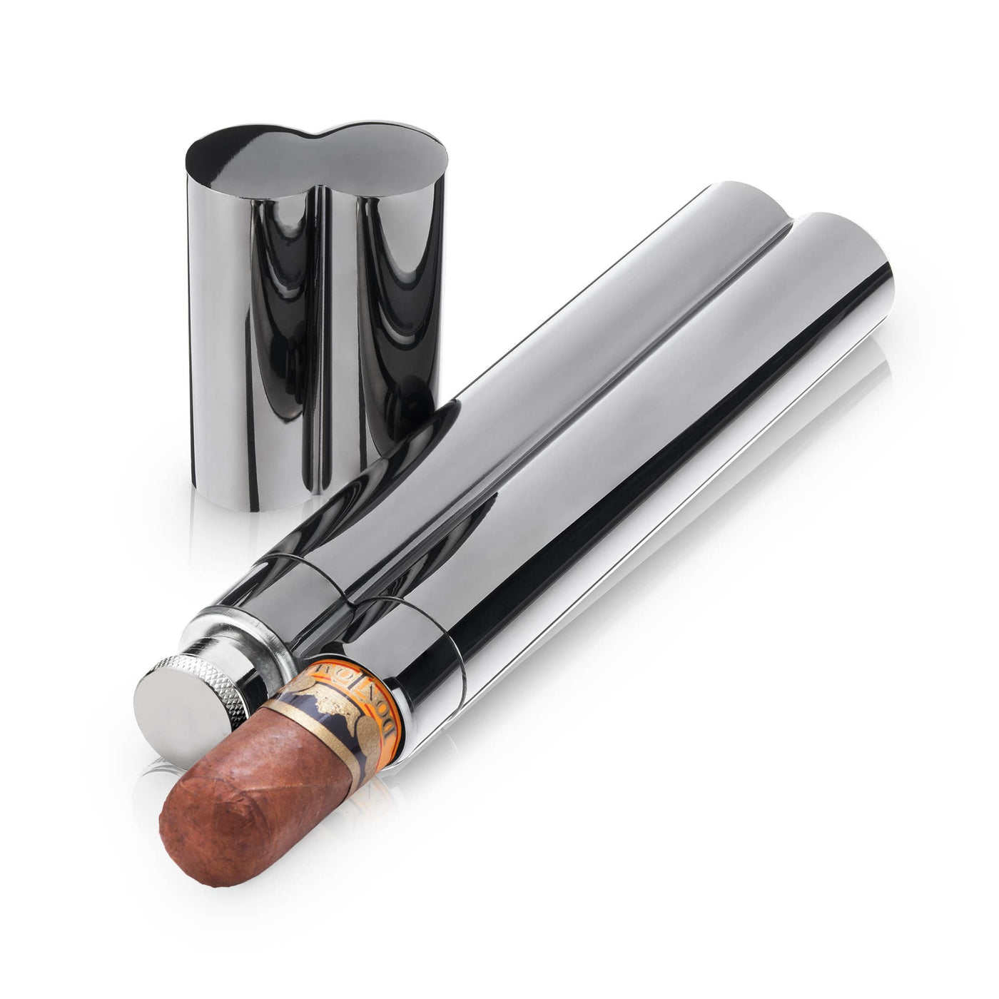 Warren™ Gunmetal Cigar Holder and Flask