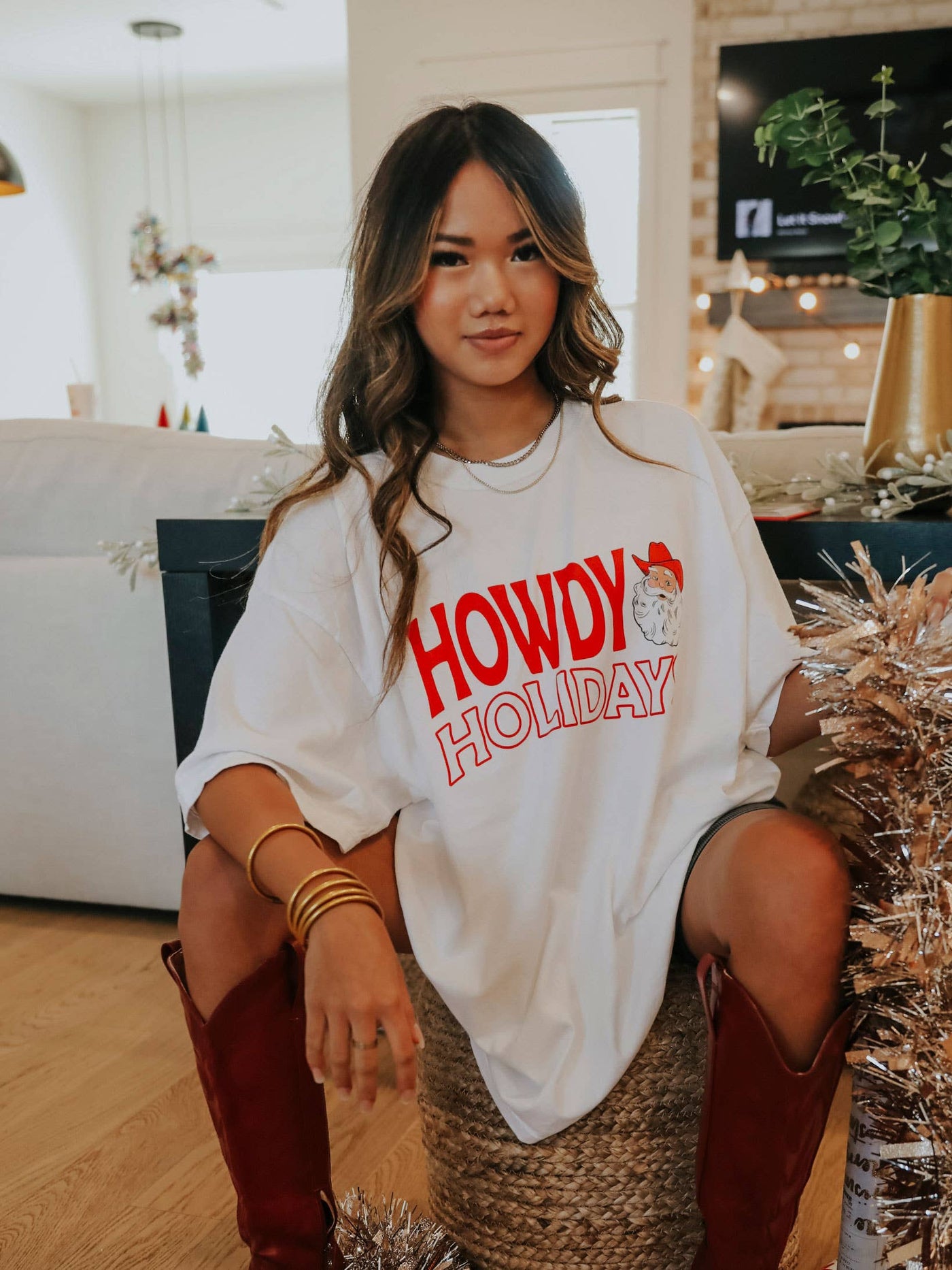 Howdy Holidays Santa Christmas T-Shirt