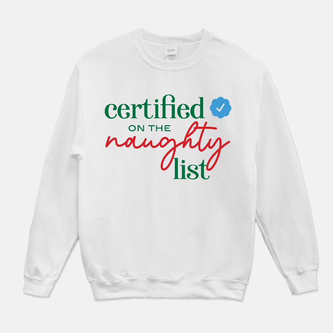 Twitter Verified Naughty List Christmas Unisex Crew Neck Sweatshirt