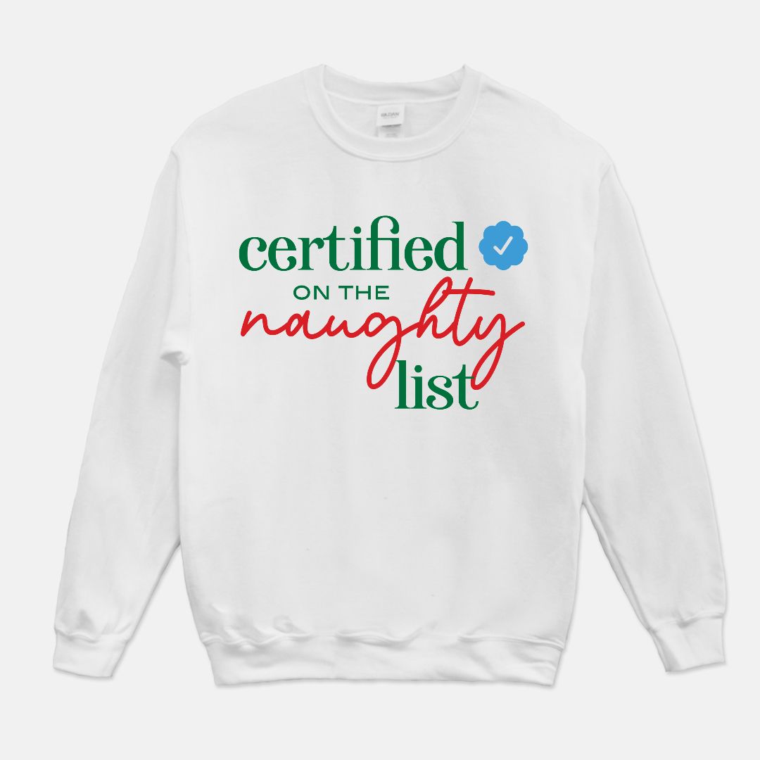 Twitter Verified Naughty List Christmas Unisex Crew Neck Sweatshirt