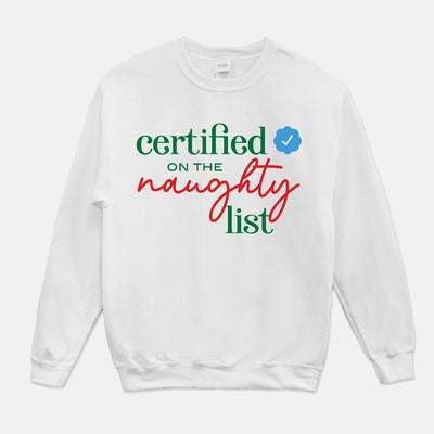 Twitter Verified Naughty List Christmas Unisex Crew Neck Sweatshirt
