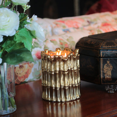 Sagano Collection Gold Bamboo Fern Scented Candle
