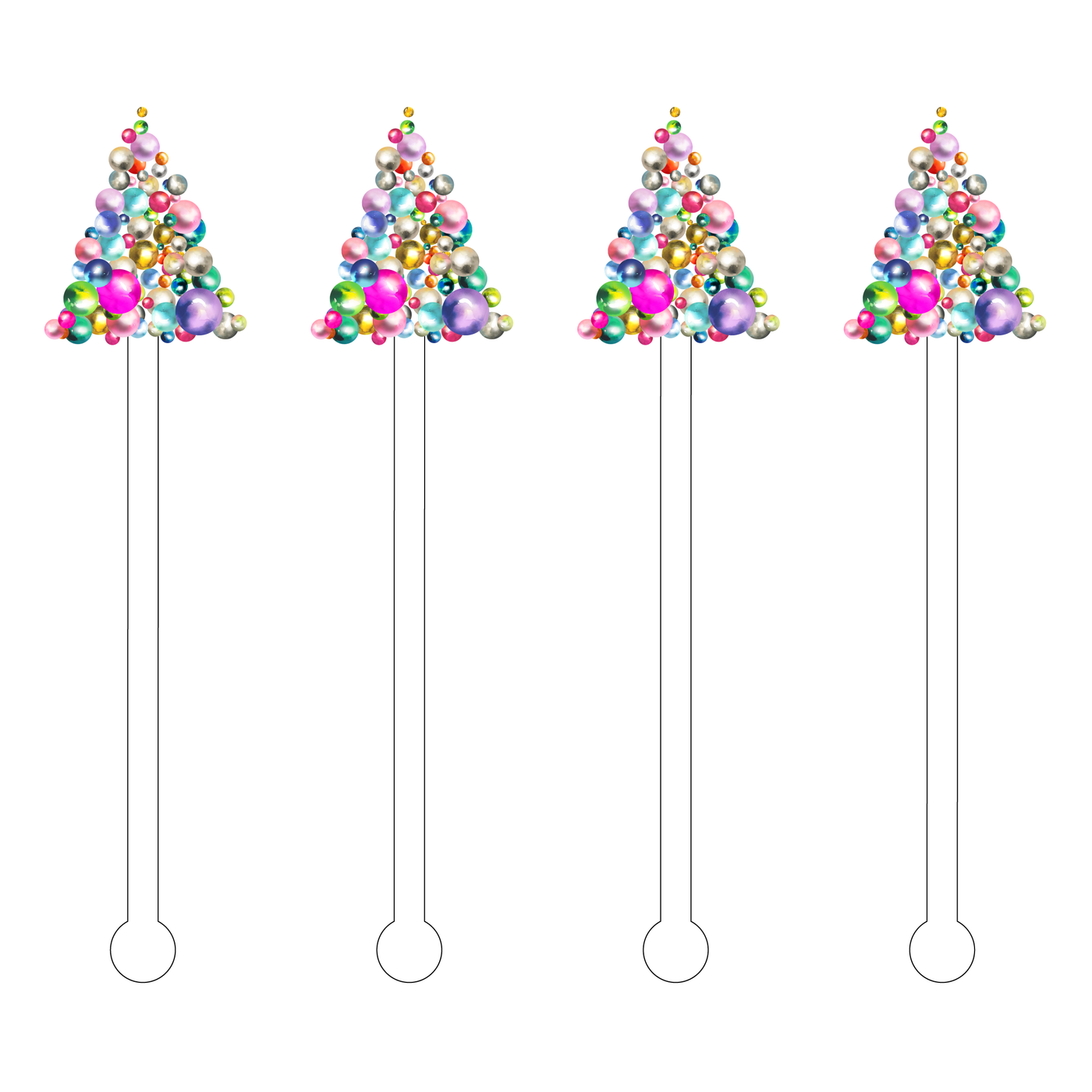 HAUTE ORNAMENTS CHRISTMAS TREE ACRYLIC STIR STICKS