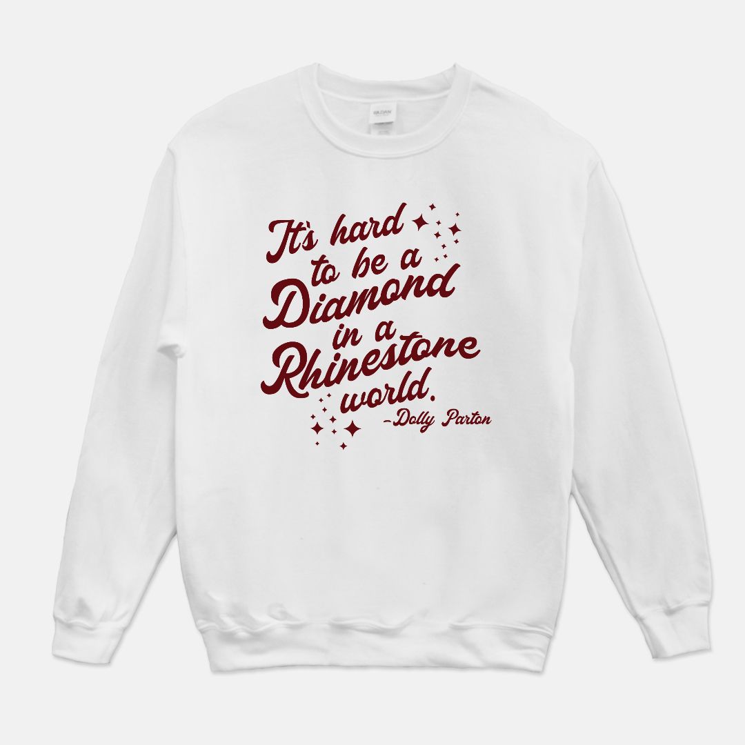 Dolly Parton Diamond in a Rhinestone World Unisex Crew Neck Sweatshirt