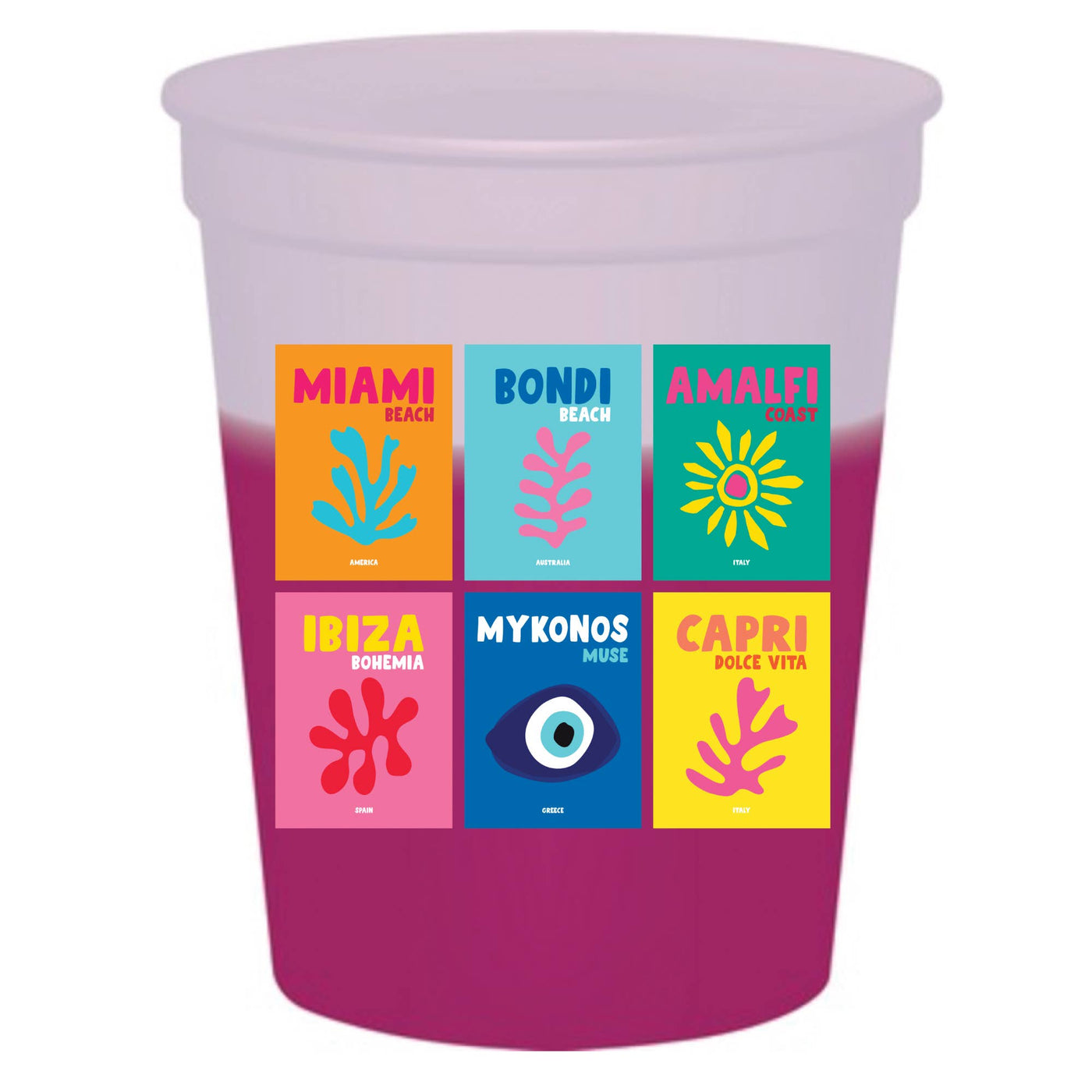 Travel Books Color Changing Mood Stadium Cups - Girls