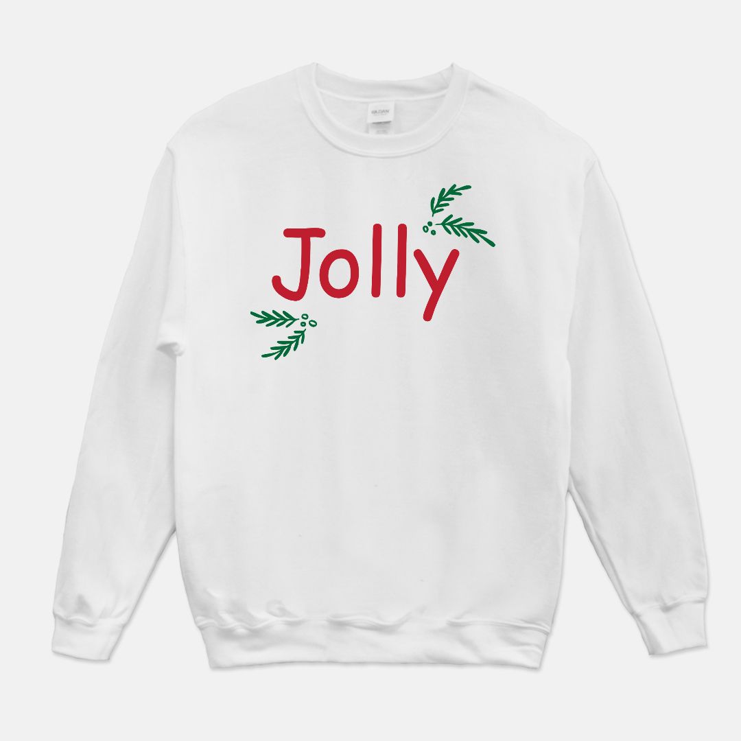 Jolly Holly Christmas Unisex Crew Neck Sweatshirt