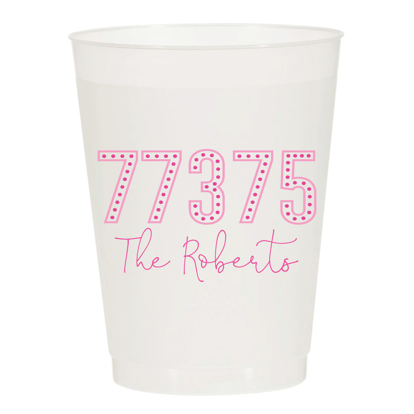 At Home Collection | Custom Last Name Zip Code Frosted Cups