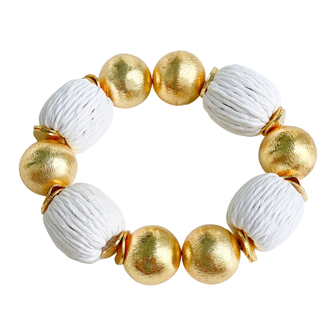 Candace Large Bracelet - White Raffia