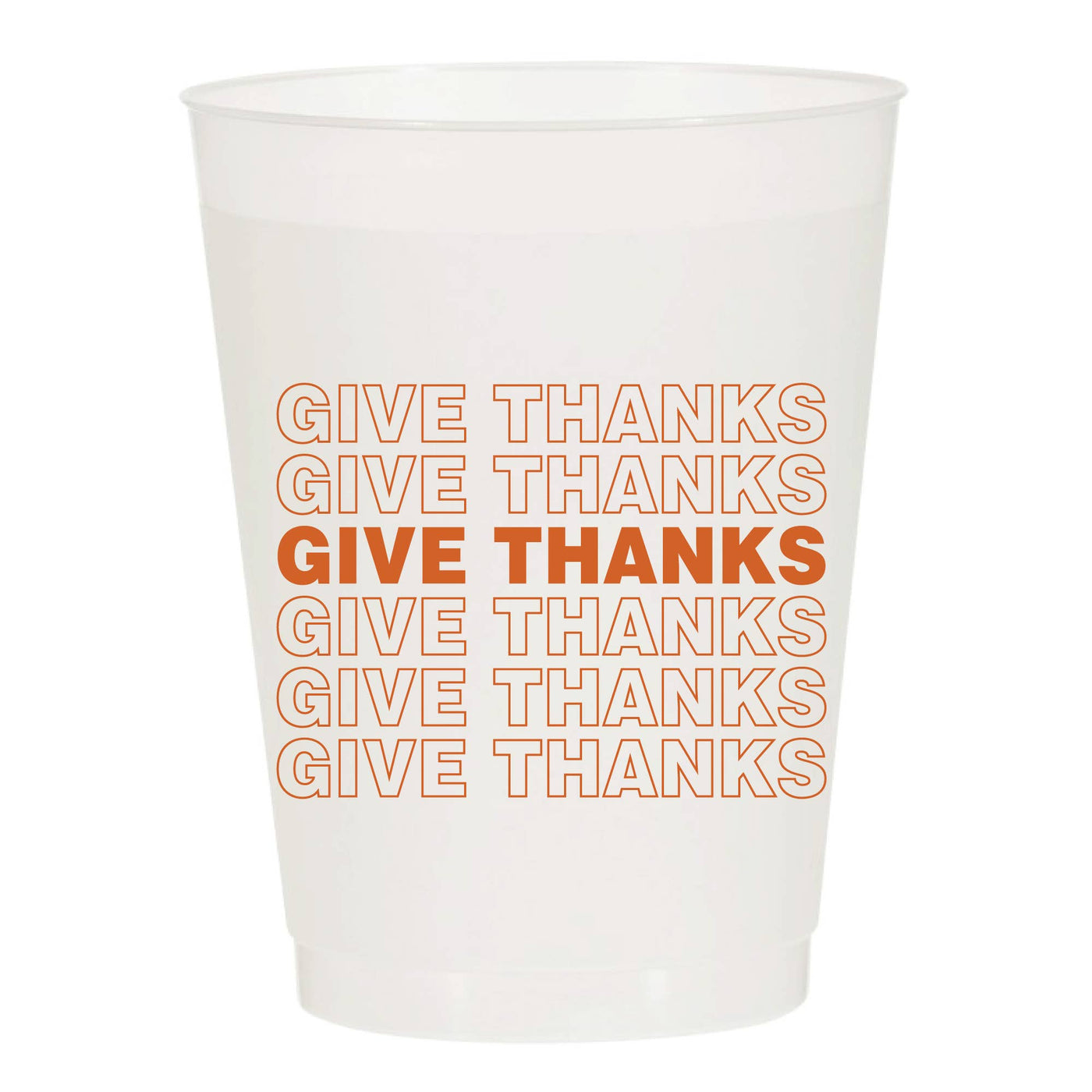 Give Thanks Repeating Frosted Cups - Thanksgiving