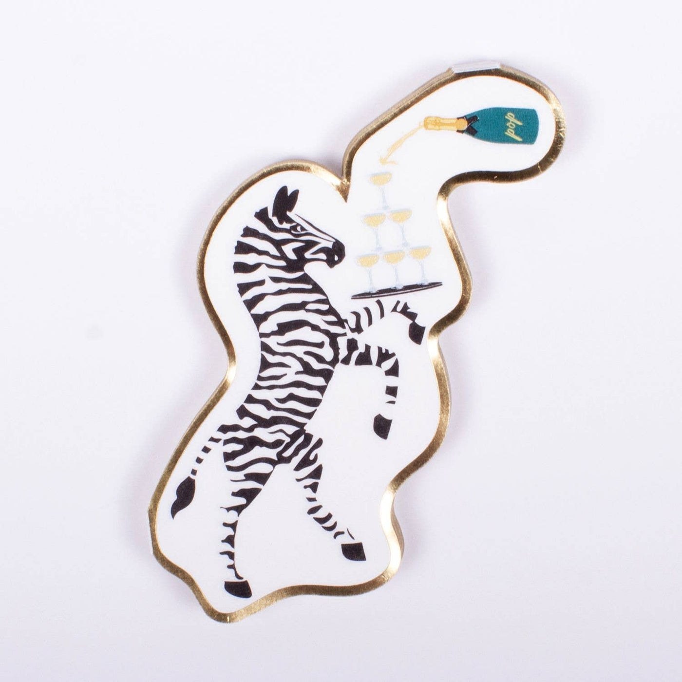 Die Cut Champagne Zebra Napkins - Set of 16