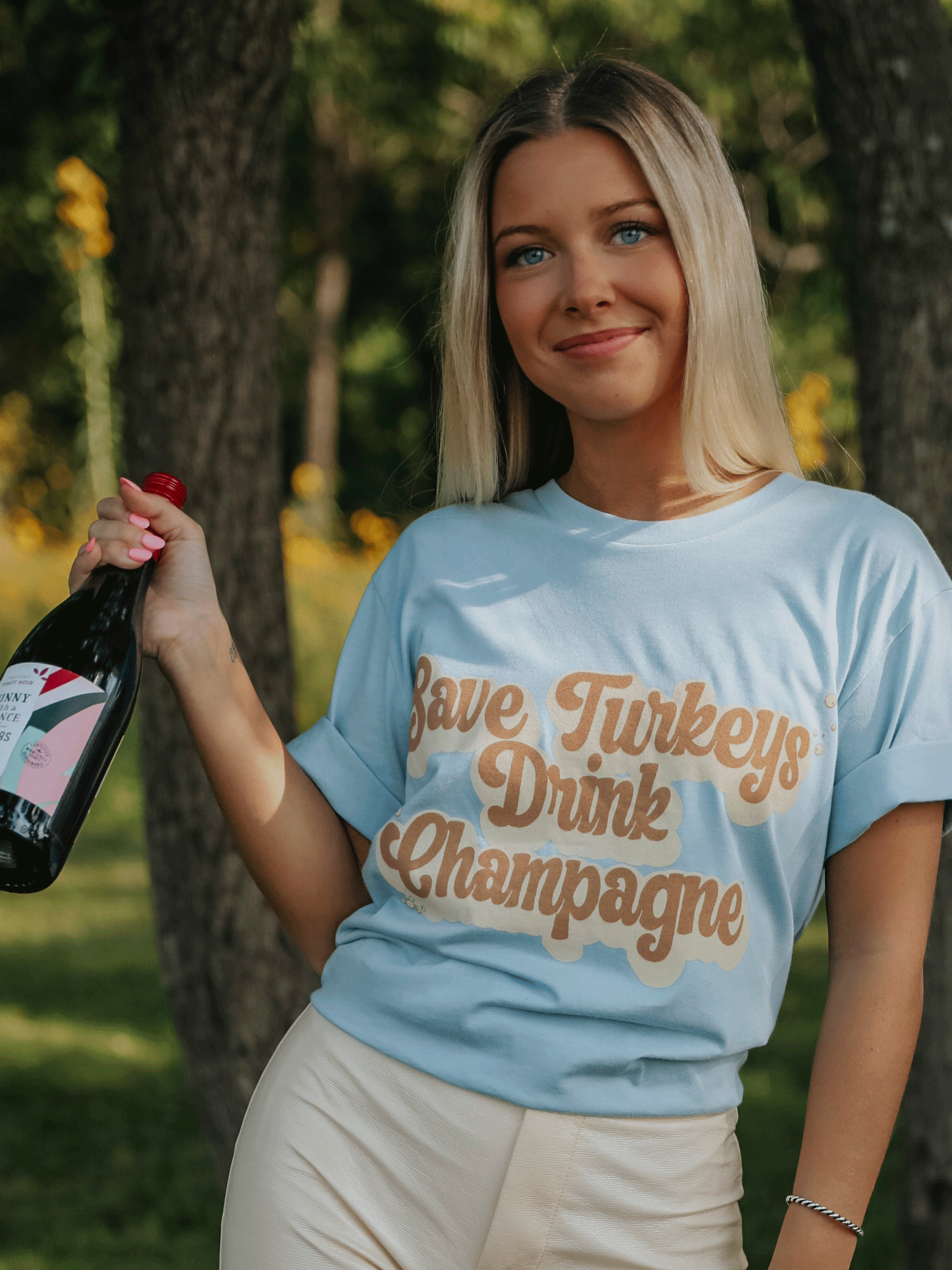 Save Turkeys Drink Champagne