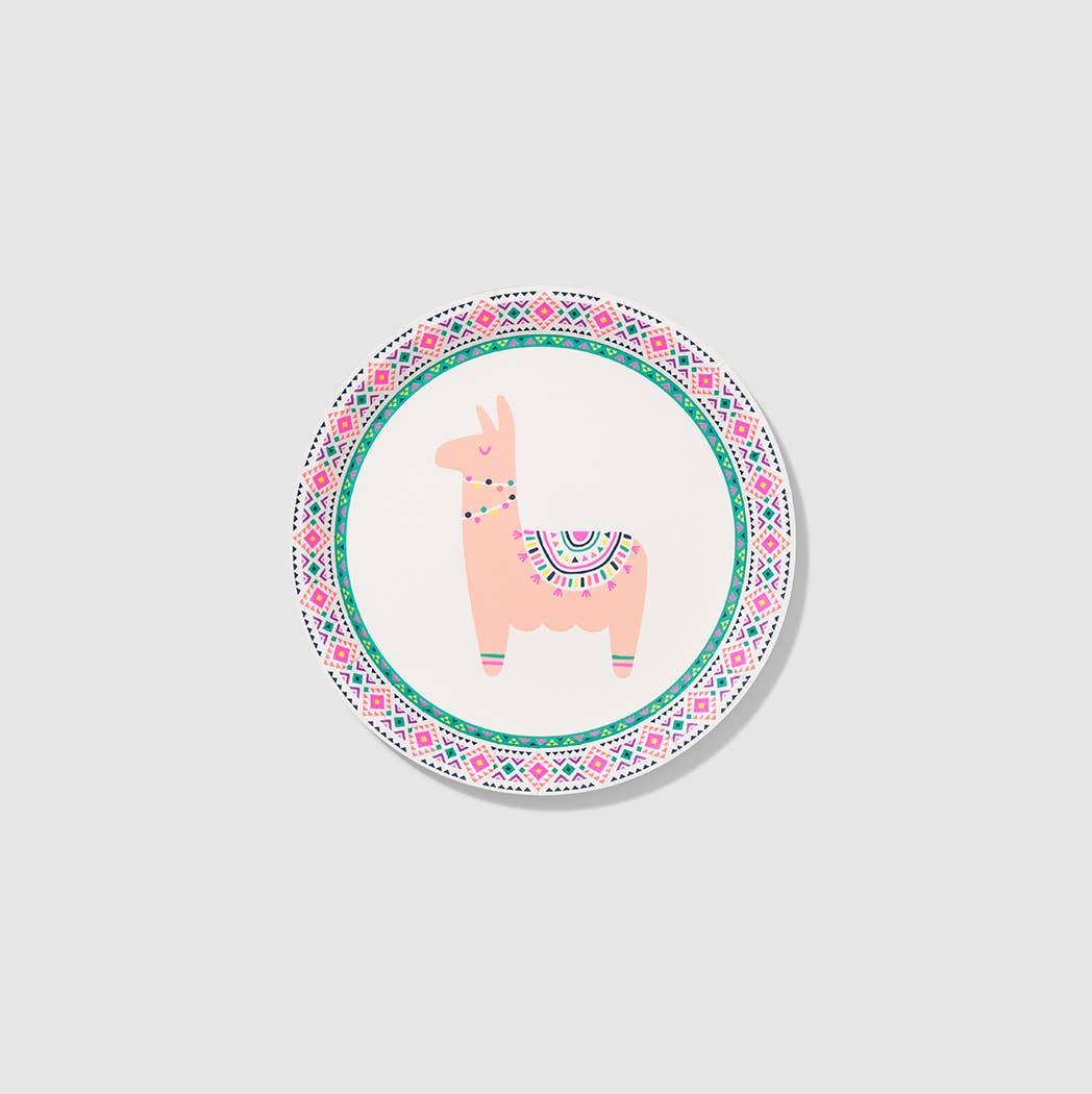 Happy Llama Small Paper Party Plates (10 per Pack)