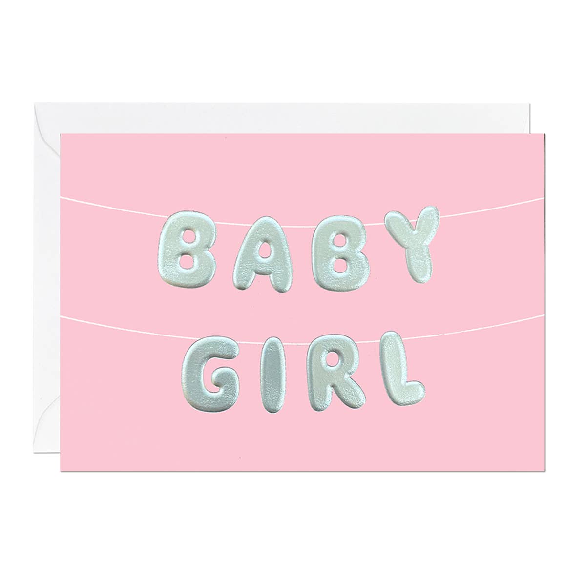 Baby Girl Balloon | New Baby Greeting Card