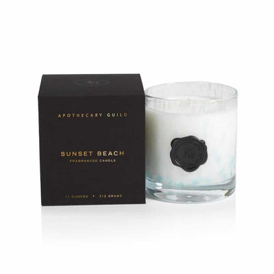 Apothecary Guild Opal Glass Sunset Beach Jar Candle - 11 oz