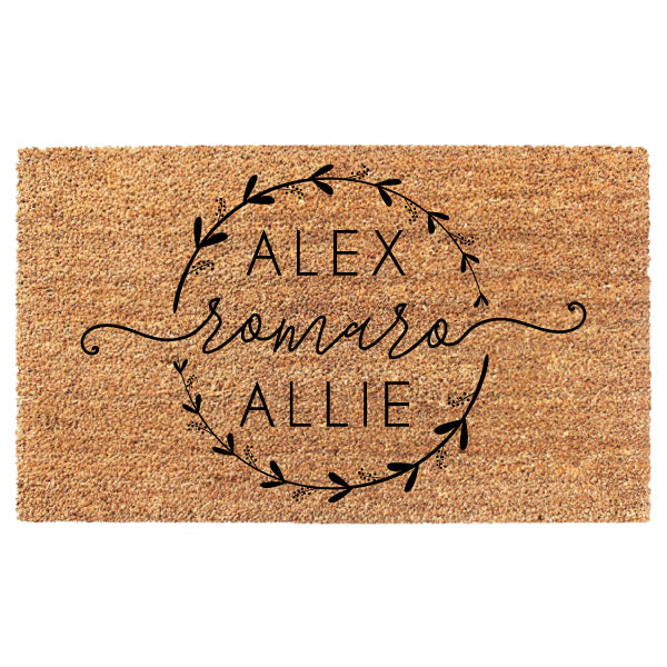 Circle Wreath Custom Doormat