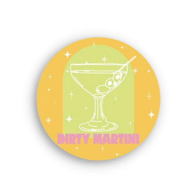 Bottoms Up Classic Cocktails Handmade Resin Coaster Set - Set of 4