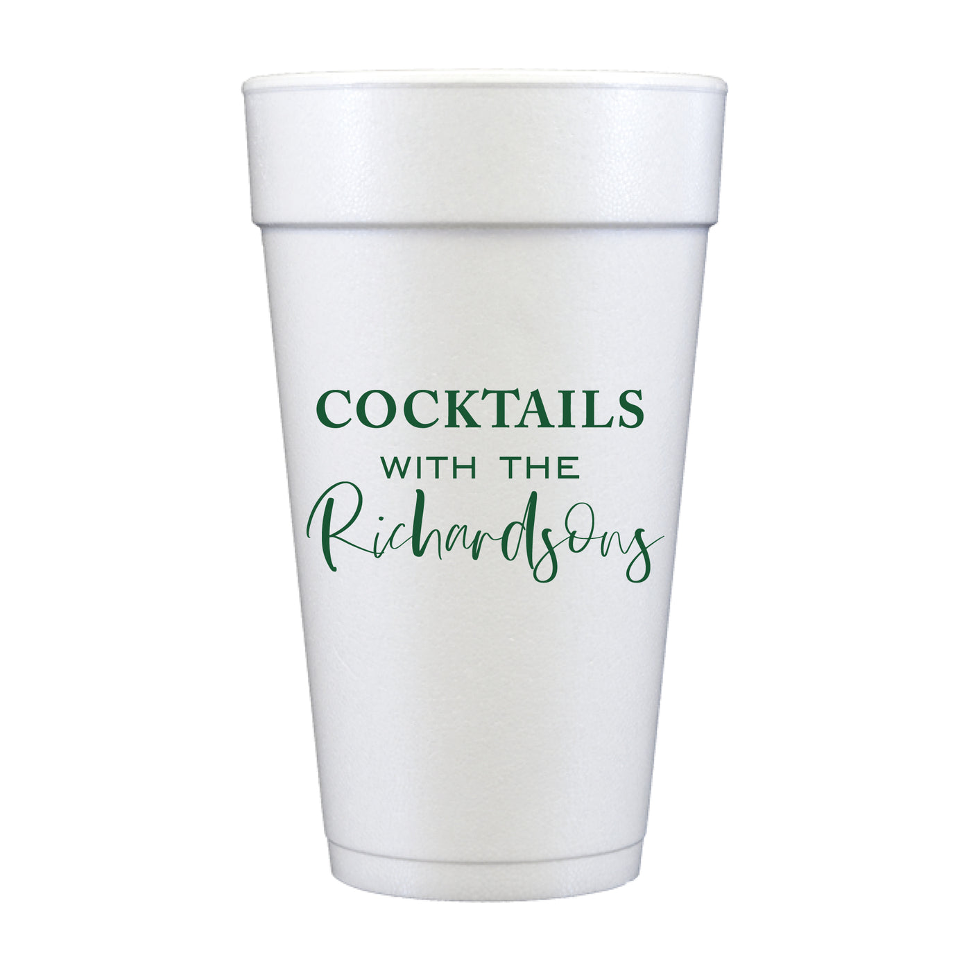 At Home Collection | Custom Last Name Cocktail Foam Cups