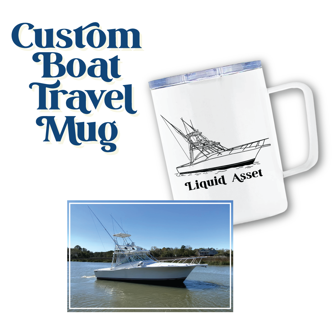 Custom Boat Sketch Travel Mug