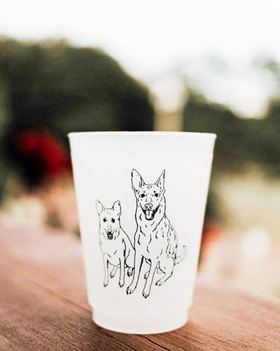 Cheers Pet Sketch Frosted Cups
