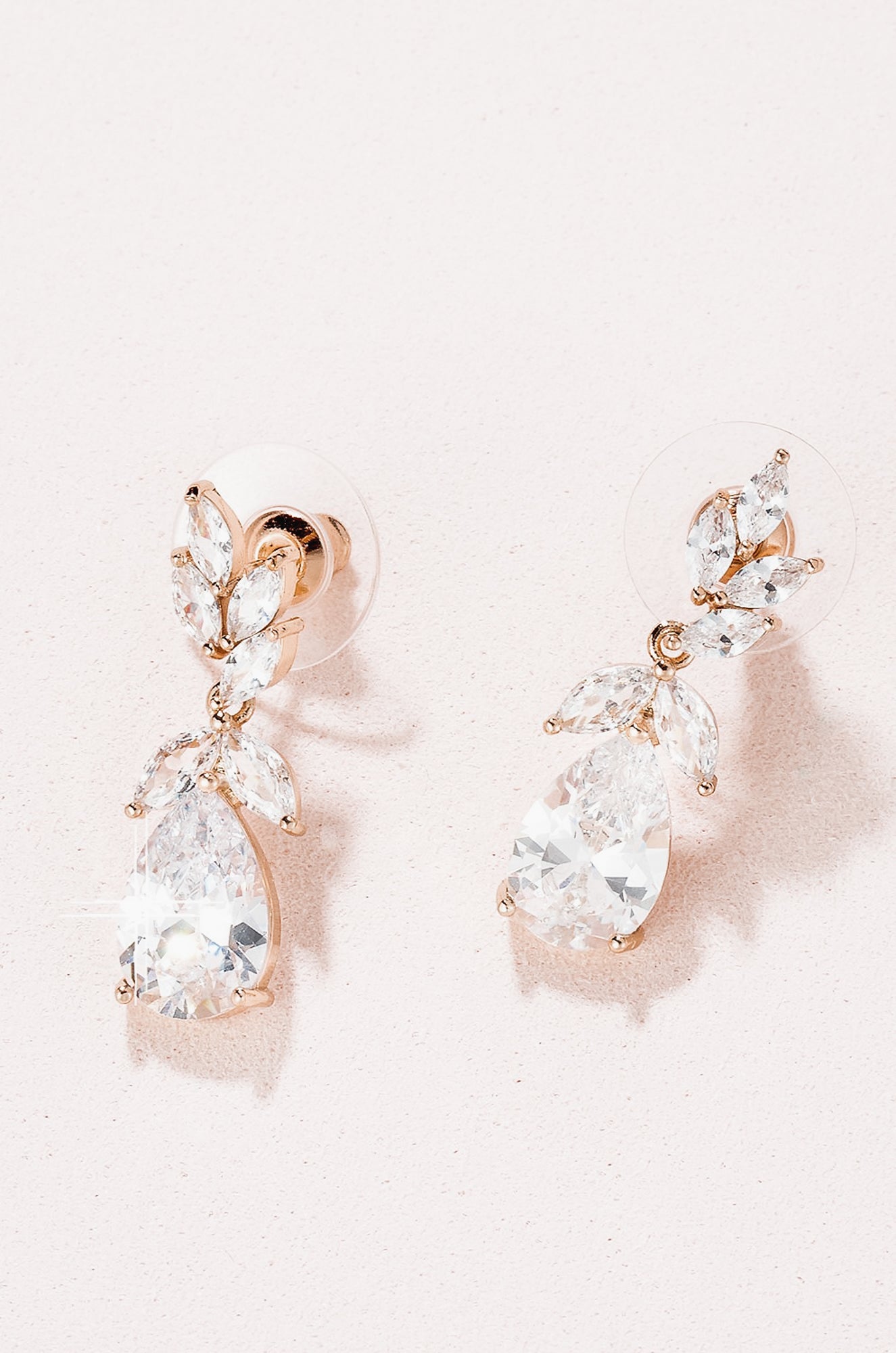 Amelie 14K White Gold Plaited CZ Earrings