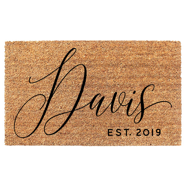 Formal Cursive Est. Year Custom Doormat