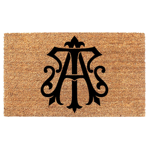 Double Initial Monogram Custom Doormat